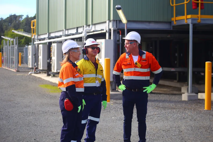 People working at Athena gas plant